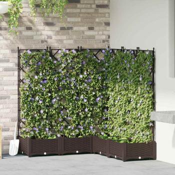ARDEBO.de - Garten-Pflanzgefäß 5 stk. Braun 120 x 120 x 125,5 cm PP