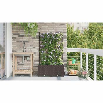 Garten-Pflanzgefäß 2 Stk. Braun 80 x 40 x 142 cm PP