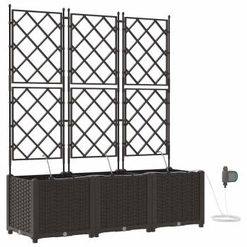 Garten-Pflanzgefäß 3 Stk. Braun 120 x 40 x 142 cm PP