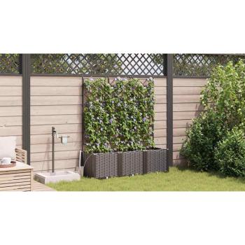 Garten-Pflanzgefäß 3 Stk. Braun 120 x 40 x 142 cm PP