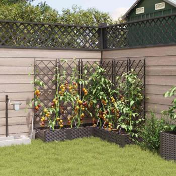 ARDEBO.de - Garten-Pflanzgefäß 5 Stk. Braun 120 x 120 x 126 cm PP