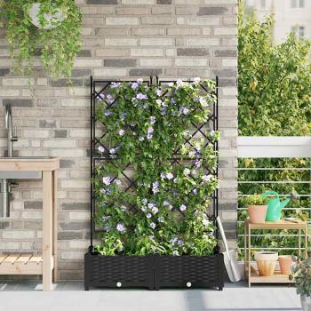 ARDEBO.de - Garten-Pflanzgefäß 2 stk. Schwarz 80 x 40 x 125,5 cm PP