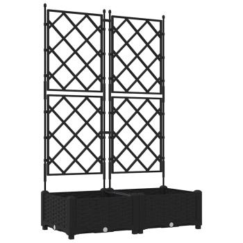 Garten-Pflanzgefäß 2 stk. Schwarz 80 x 40 x 125,5 cm PP