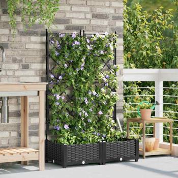 Garten-Pflanzgefäß 2 stk. Schwarz 80 x 40 x 125,5 cm PP