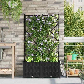 ARDEBO.de - Garten-Pflanzgefäß 2 stk. Schwarz 80 x 40 x 143 cm PP
