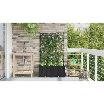 Garten-Pflanzgefäß 2 stk. Schwarz 80 x 40 x 143 cm PP