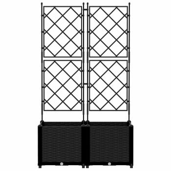 Garten-Pflanzgefäß 2 stk. Schwarz 80 x 40 x 143 cm PP