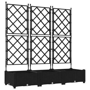 Garten-Pflanzgefäß 3 Stk. Schwarz 120 x 40 x 125,5 cm PP