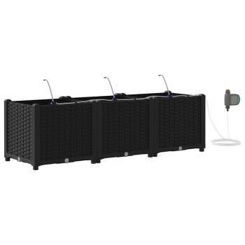 Garten-Pflanzgefäß 3 stk. Schwarz 120 x 40 x 37,5 cm PP