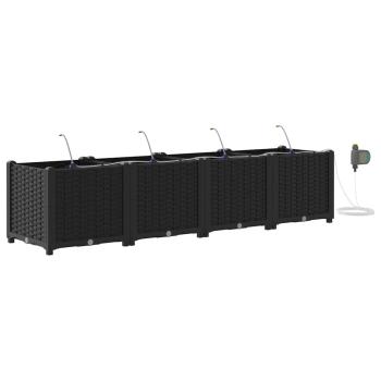 Garten-Pflanzgefäß 4 Stk. Schwarz 160 x 40 x 37,5 cm PP