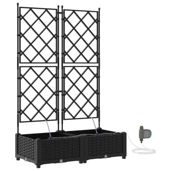 Garten-Pflanzgefäß 2 Stk. Schwarz 80 x 40 x 126 cm PP