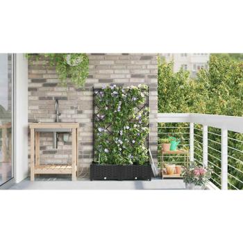 Garten-Pflanzgefäß 2 Stk. Schwarz 80 x 40 x 126 cm PP
