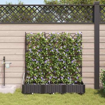 ARDEBO.de - Garten-Pflanzgefäß 3 Stk. Schwarz 120 x 40 x 126 cm PP