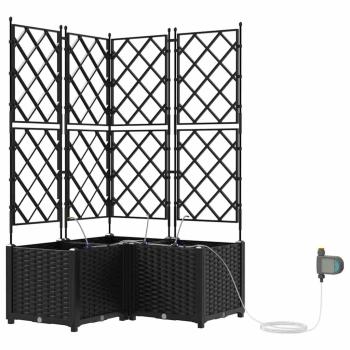 Garten-Pflanzgefäß 3 Stk. Schwarz 80 x 80 x 142 cm PP