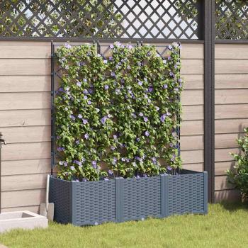 ARDEBO.de - Garten-Pflanzgefäß 3 stk. Hellgrau 120 x 40 x 143 cm PP