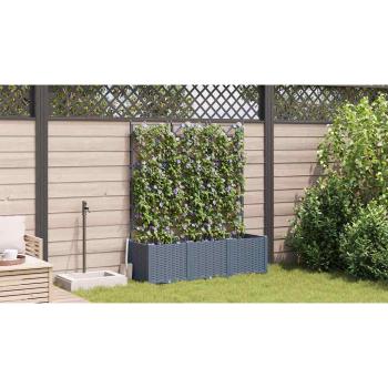 Garten-Pflanzgefäß 3 stk. Hellgrau 120 x 40 x 143 cm PP