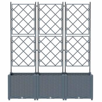 Garten-Pflanzgefäß 3 stk. Hellgrau 120 x 40 x 143 cm PP