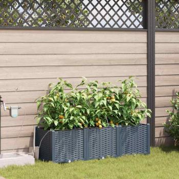 ARDEBO.de - Garten-Pflanzgefäß 3 Stk. Hellgrau 120 x 40 x 37,5 cm PP