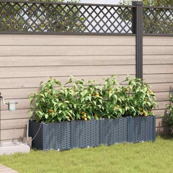 ARDEBO.de - Garten-Pflanzgefäß 4 Stk. Hellgrau 160 x 40 x 37,5 cm PP