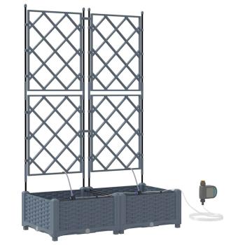 Garten-Pflanzgefäß 2 Stk. Hellgrau 80 x 40 x 126 cm PP
