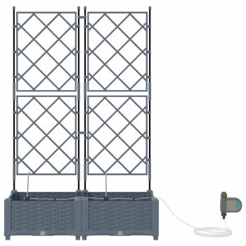 Garten-Pflanzgefäß 2 Stk. Hellgrau 80 x 40 x 126 cm PP