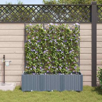 ARDEBO.de - Garten-Pflanzgefäß 3 Stk. Hellgrau 120 x 40 x 142 cm PP