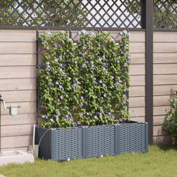 Garten-Pflanzgefäß 3 Stk. Hellgrau 120 x 40 x 142 cm PP