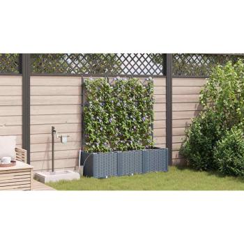 Garten-Pflanzgefäß 3 Stk. Hellgrau 120 x 40 x 142 cm PP