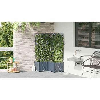 Garten-Pflanzgefäß 3 Stk. Hellgrau 80 x 80 x 142 cm PP