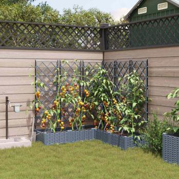 ARDEBO.de - Garten-Pflanzgefäß 5 Stk. Hellgrau 120 x 120 x 126 cm PP