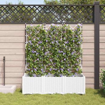Garten-Pflanzgefäß 3 stk. Weiß 120 x 40 x 143 cm PP