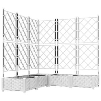 Garten-Pflanzgefäß 5 stk. Weiß 120 x 120 x 125,5 cm PP