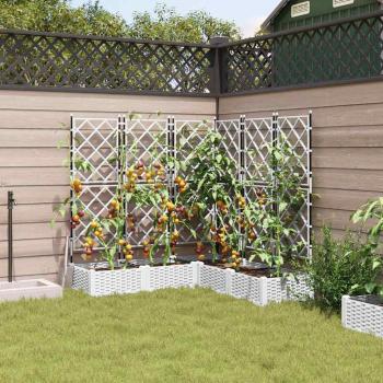 Garten-Pflanzgefäß 5 stk. Weiß 120 x 120 x 125,5 cm PP