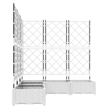 Garten-Pflanzgefäß 5 stk. Weiß 120 x 120 x 125,5 cm PP