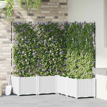 ARDEBO.de - Garten-Pflanzgefäß 5 Stk. Weiß 120 x 120 x 143 cm PP