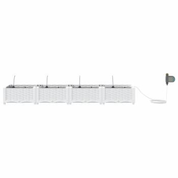 Garten-Pflanzgefäß 4 Stk. Weiß 160 x 40 x 22 cm PP