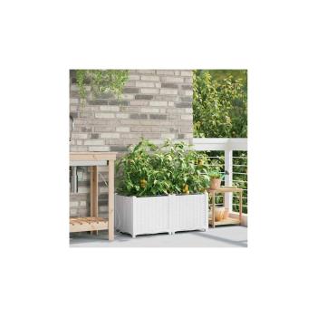 Garten-Pflanzgefäß 2 Stk. Weiß 80 x 40 x 37,5 cm PP