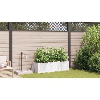 Garten-Pflanzgefäß 3 Stk. Weiß 120 x 40 x 37,5 cm PP