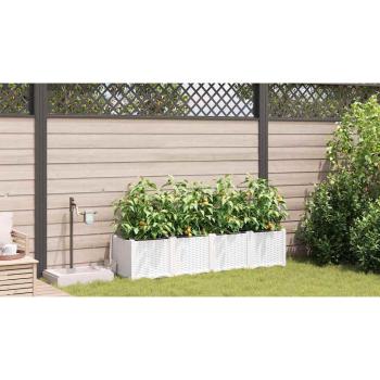 Garten-Pflanzgefäß 4 Stk. Weiß 160 x 40 x 37,5 cm PP