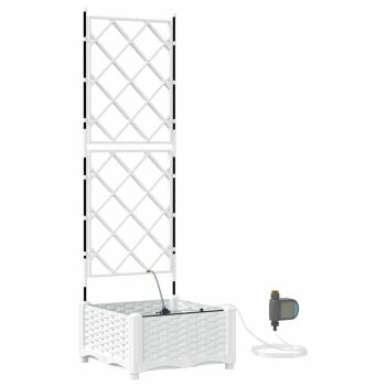 Garten-Pflanzgefäß Weiß 40 x 40 x 126 cm PP