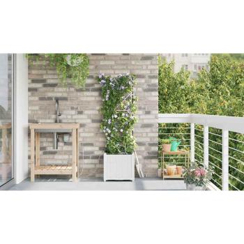 Garten-Pflanzgefäß Weiß 40 x 40 x 142 cm PP