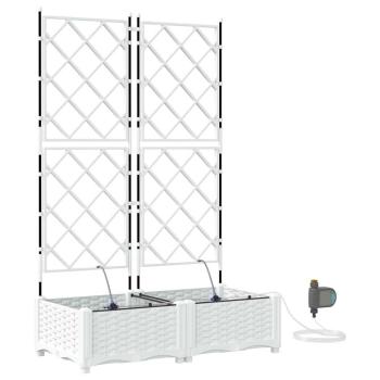 Garten-Pflanzgefäß 2 Stk. Weiß 80 x 40 x 126 cm PP