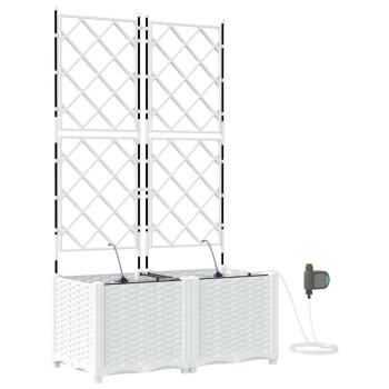 Garten-Pflanzgefäß 2 Stk. Weiß 80 x 40 x 142 cm PP