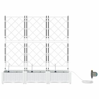 Garten-Pflanzgefäß 3 Stk. Weiß 120 x 40 x 126 cm PP