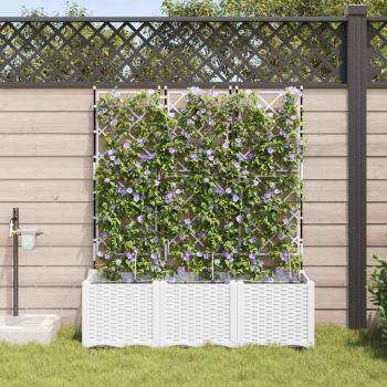 ARDEBO.de - Garten-Pflanzgefäß 3 Stk. Weiß 120 x 40 x 142 cm PP