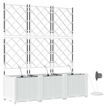 Garten-Pflanzgefäß 3 Stk. Weiß 120 x 40 x 142 cm PP