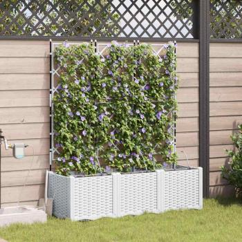 Garten-Pflanzgefäß 3 Stk. Weiß 120 x 40 x 142 cm PP