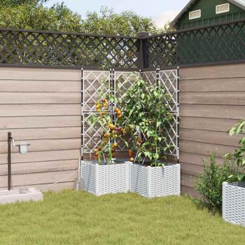 ARDEBO.de - Garten-Pflanzgefäß 3 Stk. Weiß 80 x 80 x 142 cm PP