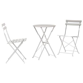 Klapp Bistro Set 3 Stk. Beige Stahl