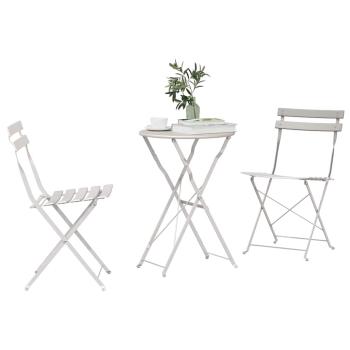 Klapp Bistro Set 3 Stk. Beige Stahl